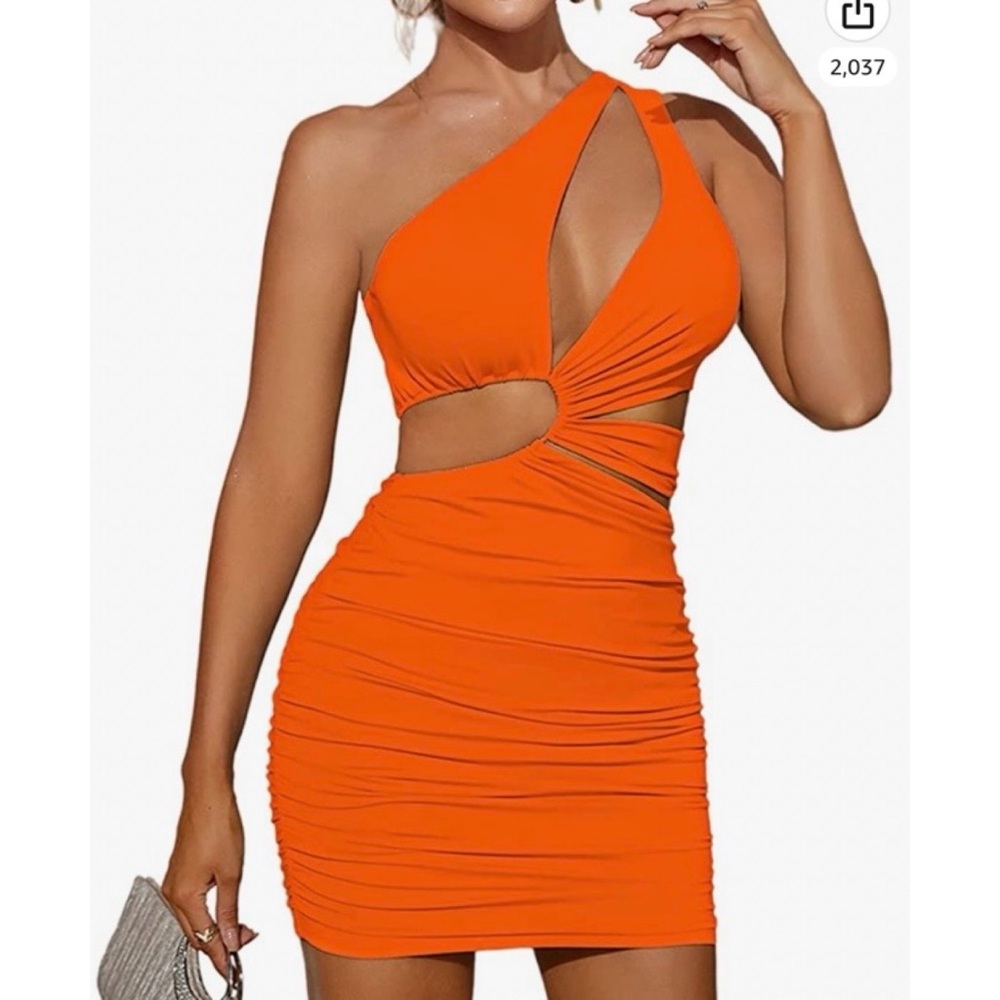 Orange party dress size small NWT #118